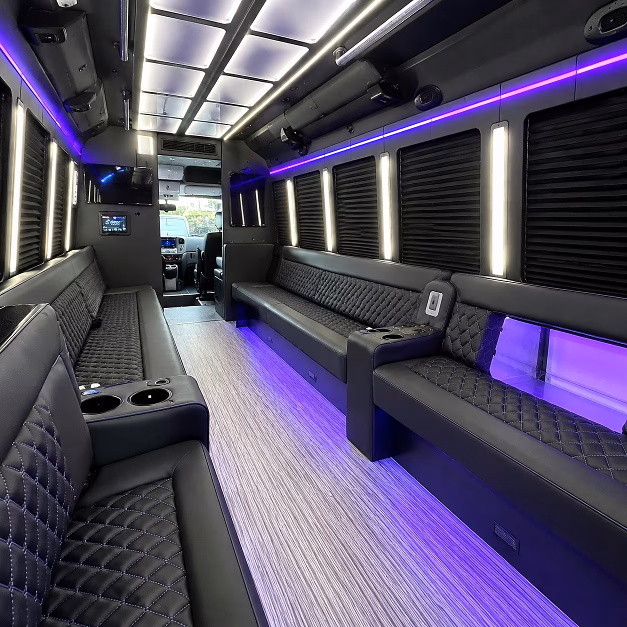 clovis party bus rental interior
